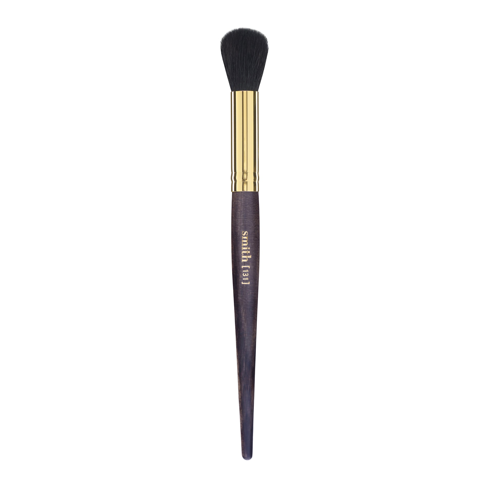 Front view of a multi task buffing face brush with a gold ferrule and dark wood handle, labeled with the brand name "Smith" and the brush number "131"
